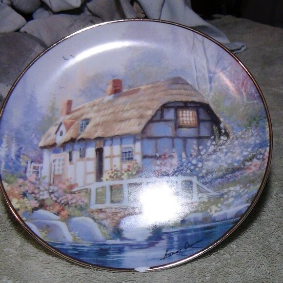 Franklin Mint “Bridgewater Cottage” L.E. Porcelain 8" Plate By Andres Orpinas - Picture 2 of 11